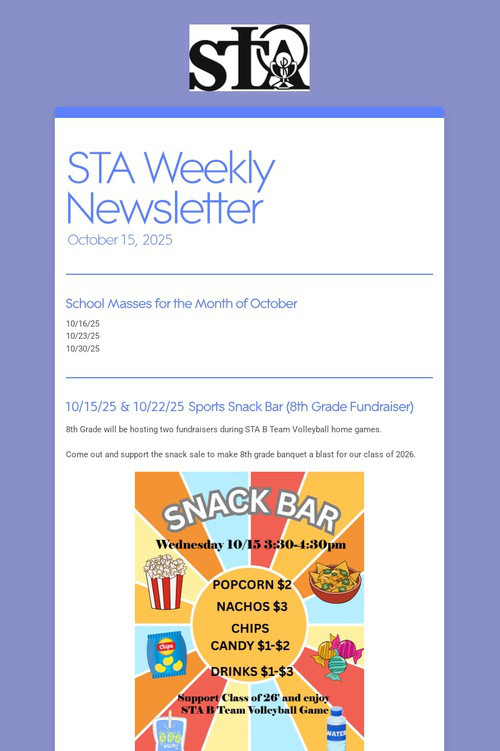 STA Weekly Newsletter