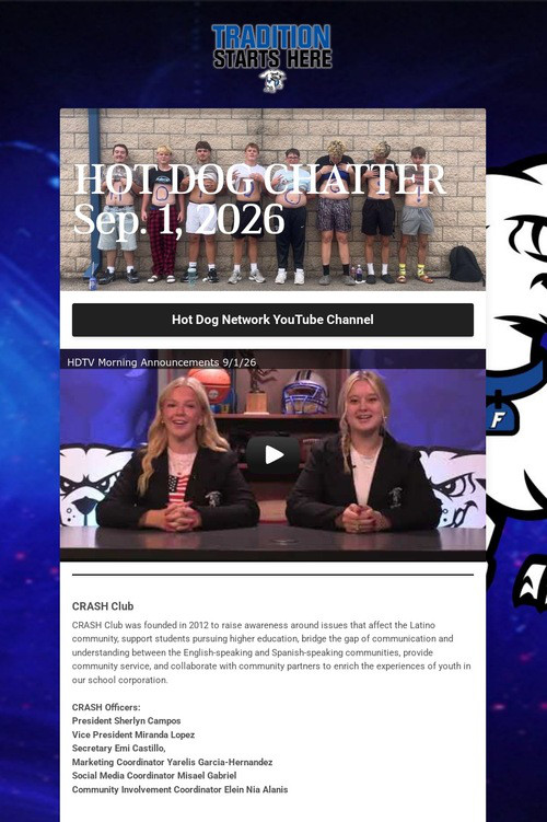 HOT DOG CHATTER Sep. 1, 2026