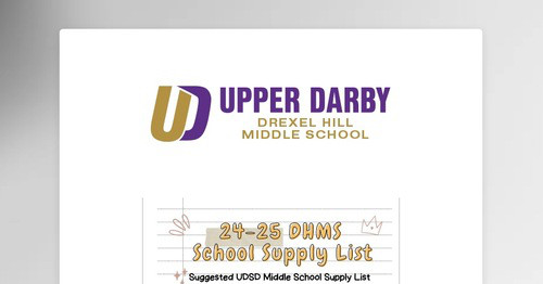 24-25 DHMS School Supply List