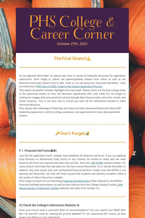 PHS College & Career Corner