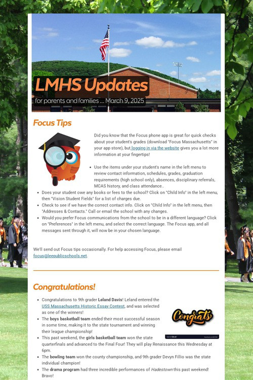 LMHS Updates