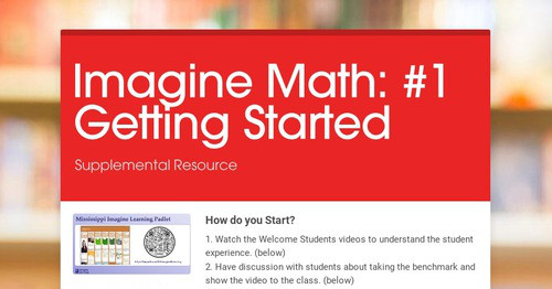 Imagine Math: #1 Getting Started
