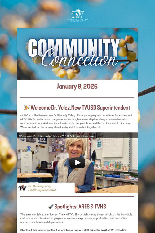 TVUSD COMMUNITY CONNECTION