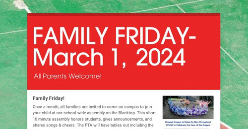 FAMILY FRIDAY- March 1, 2024