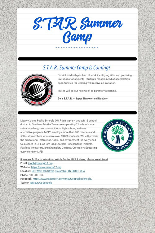 S.T.A.R. Summer Camp