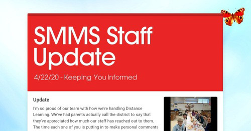 SMMS Staff Update | Smore Newsletters
