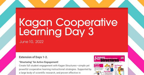 Kagan Cooperative Learning Day 3