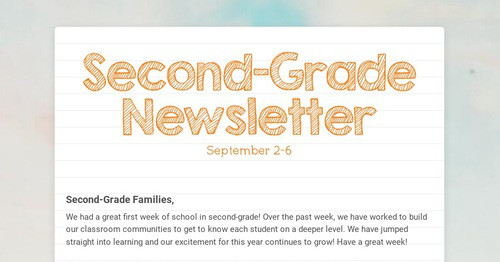 Second-Grade Newsletter