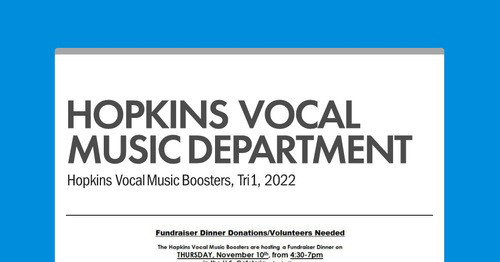 HOPKINS VOCAL MUSIC DEPARTMENT