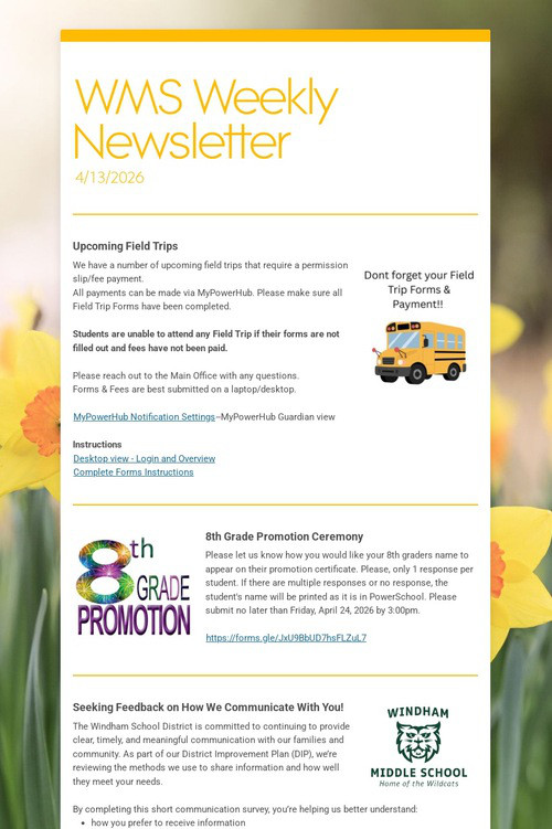 WMS Weekly Newsletter