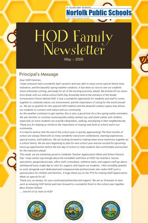 HOD Family Newsletter