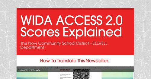 WIDA ACCESS 2.0 Scores Explained | Smore Newsletters