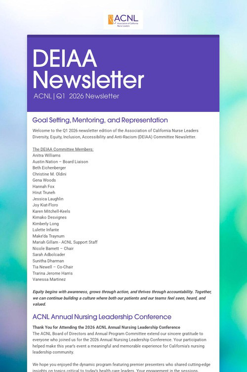 DEIAA Newsletter