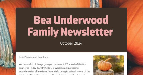 Bea Underwood Family Newsletter