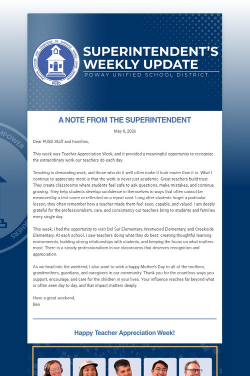Superintendent's Weekly Update