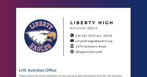 LHS Activities Spring Newsletter