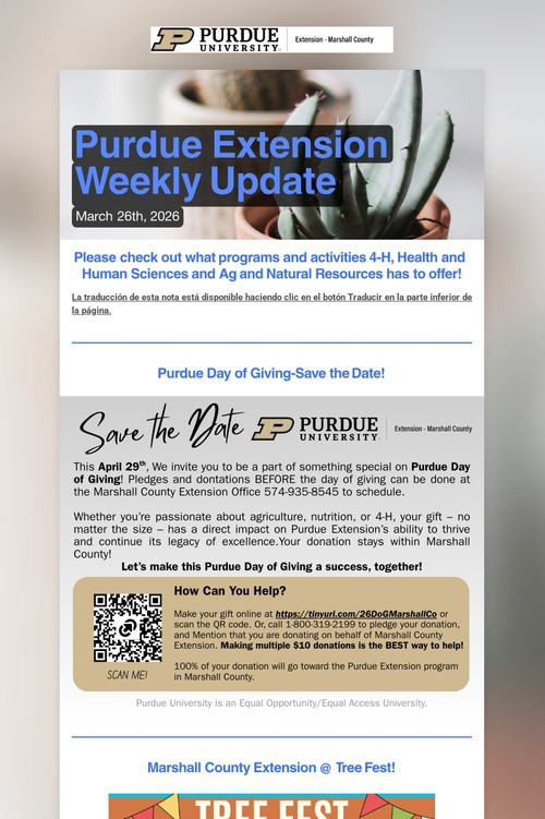 Purdue Extension Weekly Update