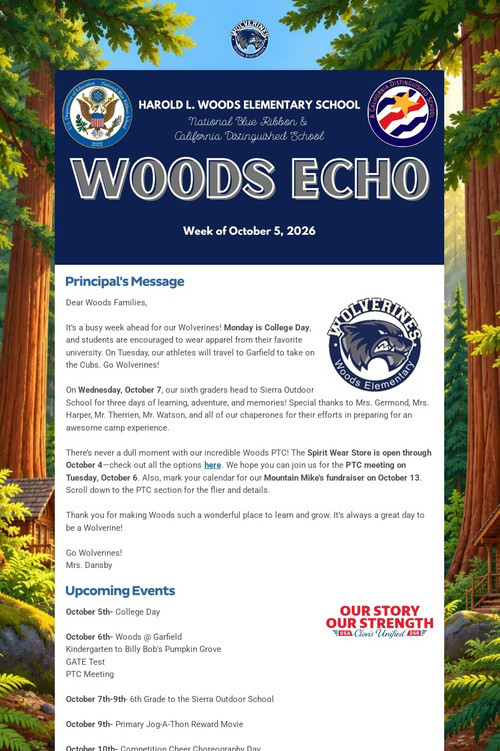 Week of October 5, 2026