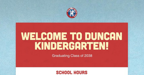Welcome To Duncan Kindergarten!
