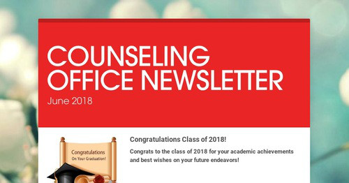 COUNSELING OFFICE NEWSLETTER | Smore Newsletters