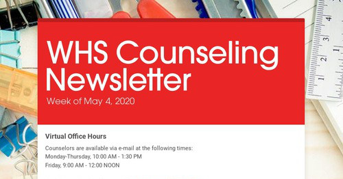 WHS Counseling Newsletter | Smore Newsletters