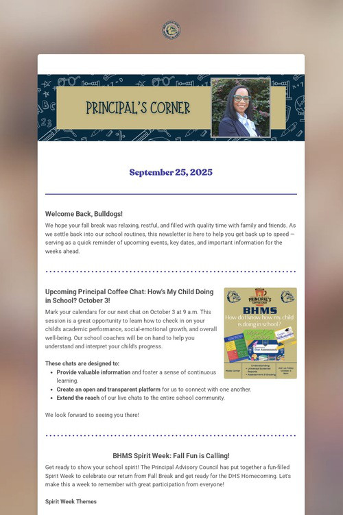 A Message From Principal Glenn