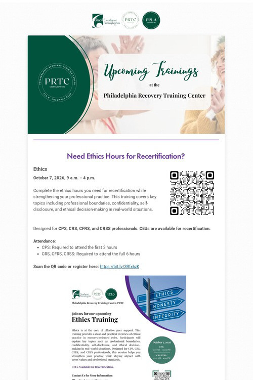 Upcoming Trainings at PRTC
