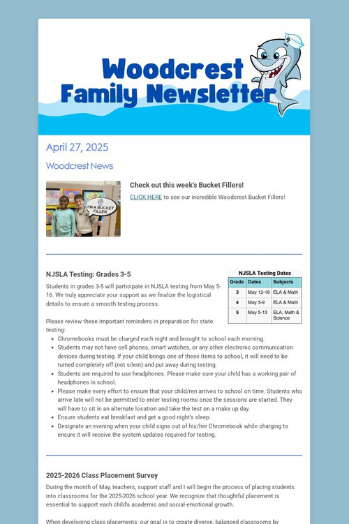 Woodcrest Family Newsletter