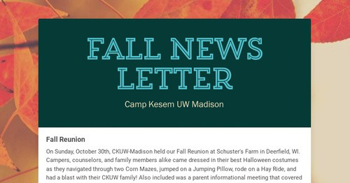 Fall News Letter | Smore Newsletters