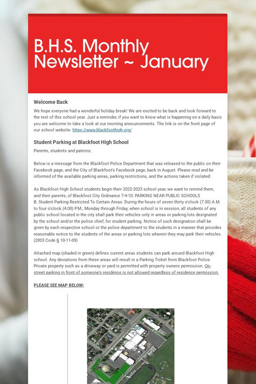 B.H.S. Monthly Newsletter ~ January