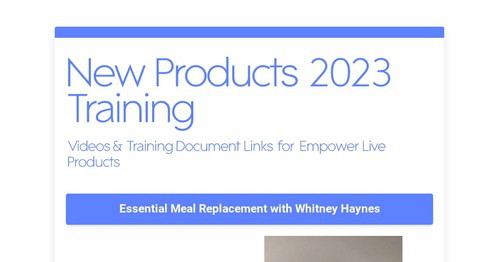 New Products 2023 Training