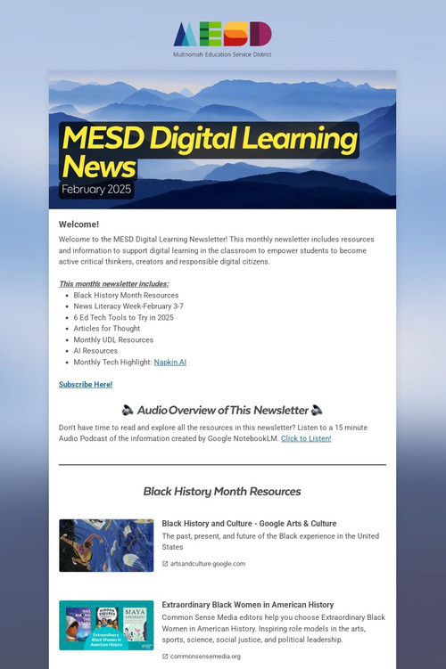 MESD Digital Learning News