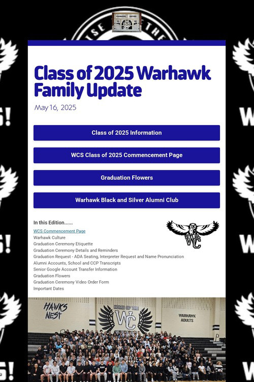 Class of 2025 Warhawk Family Update