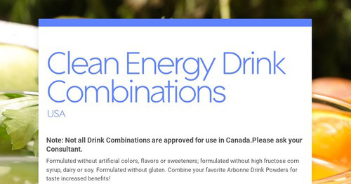 Clean Energy Drink Combinations