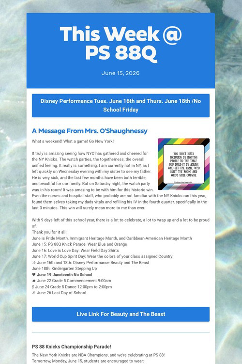 This Week @ PS 88Q