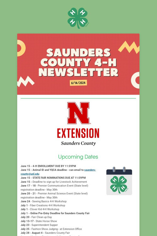 Saunders County 4-H Update