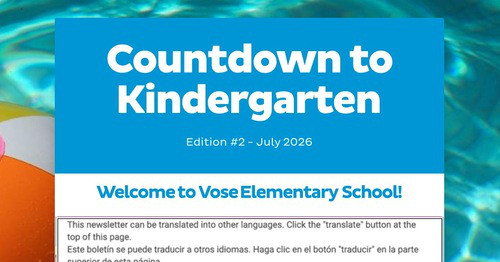 Countdown to Kindergarten