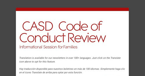 CASD Code of Conduct Review