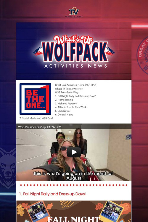 What's Up Wolfpack 8/13 - 8/15