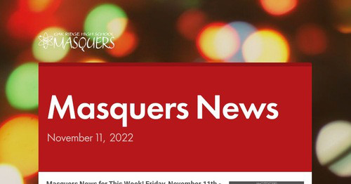 Masquers News