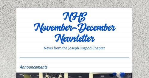 NHS November-December Newsletter