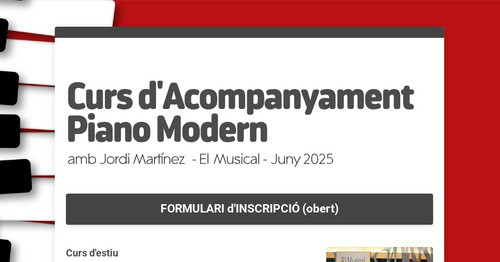 Curs d'Acompanyament Piano Modern