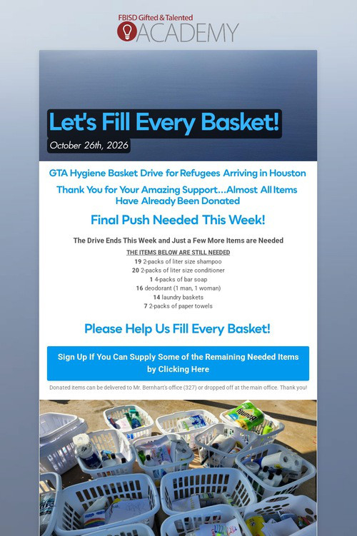 Let's Fill Every Basket!