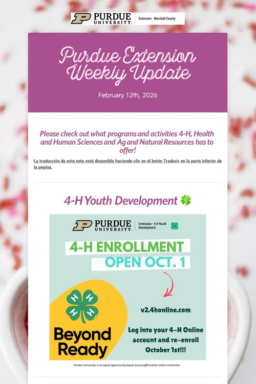Purdue Extension Weekly Update