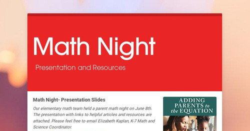 Math Night