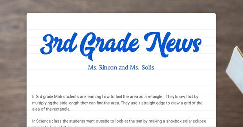 3rd Grade News