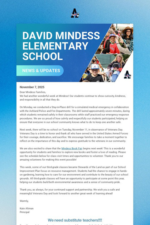 Mindess School Weekly Update