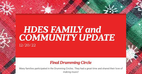 HDES FAMILY and COMMUNITY UPDATE
