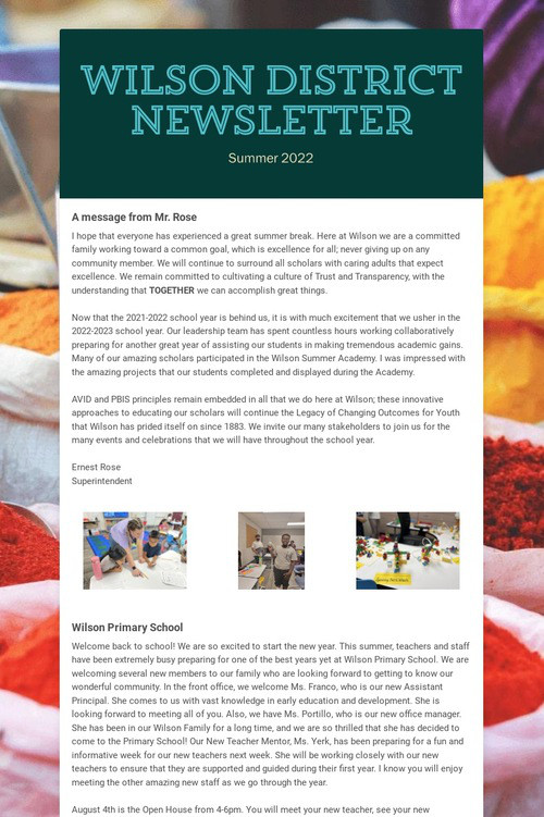 Wilson District Newsletter