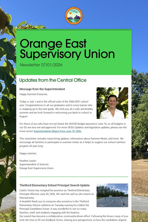 Orange East Supervisory Union